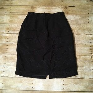 Shimmery black pencil skirt